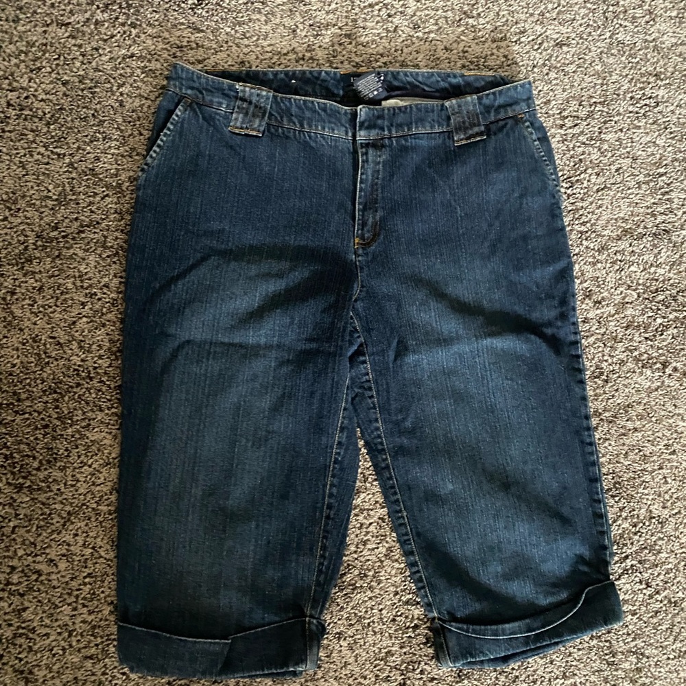 Vintage IZOD Jeans 12 Capri Stretch Blue Denim Trouser Style Pockets